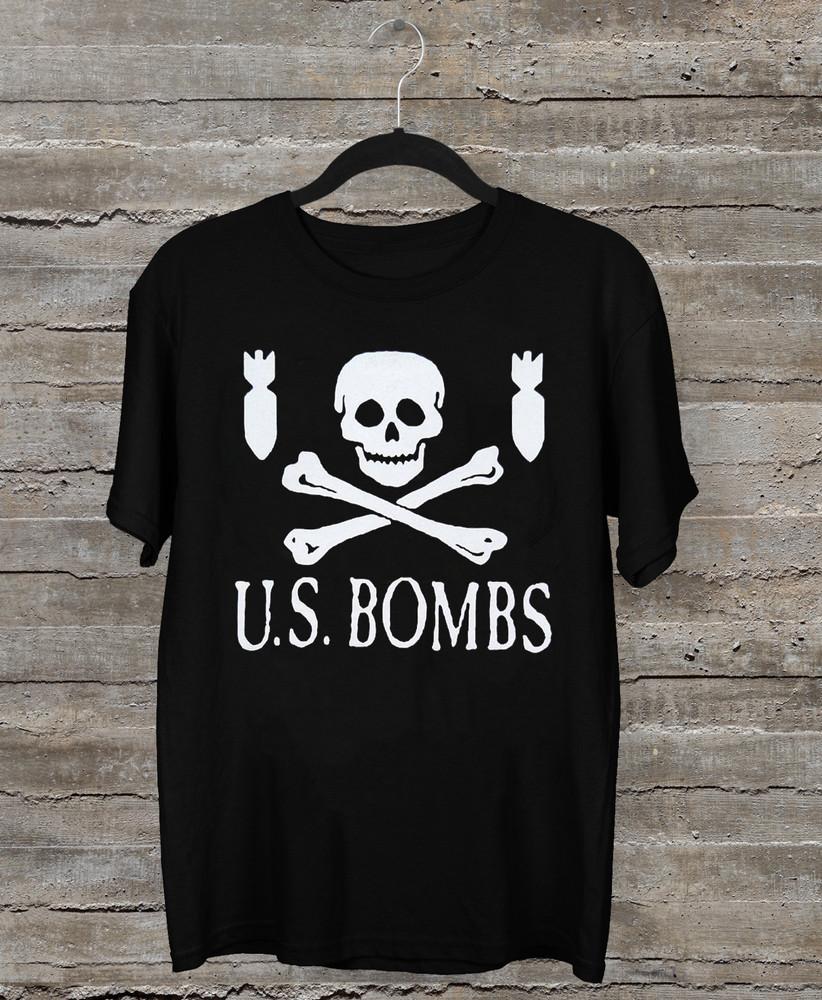 НОВЫЙ США. BOMBS Логотип Группы Классический Подарок для Фаната Черная Футболка Всех Размеров Унисекс