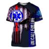 Tessffel Emergency Medical Service Technician EMT EMS Paramedic Hero New Fashion Unisex Casual 3DPrint Short Sleeve T-Shirts S-3