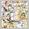 50-Piece Kitten Cartoon Waterproof Stickers for Suitcases, Guitars, and Journals