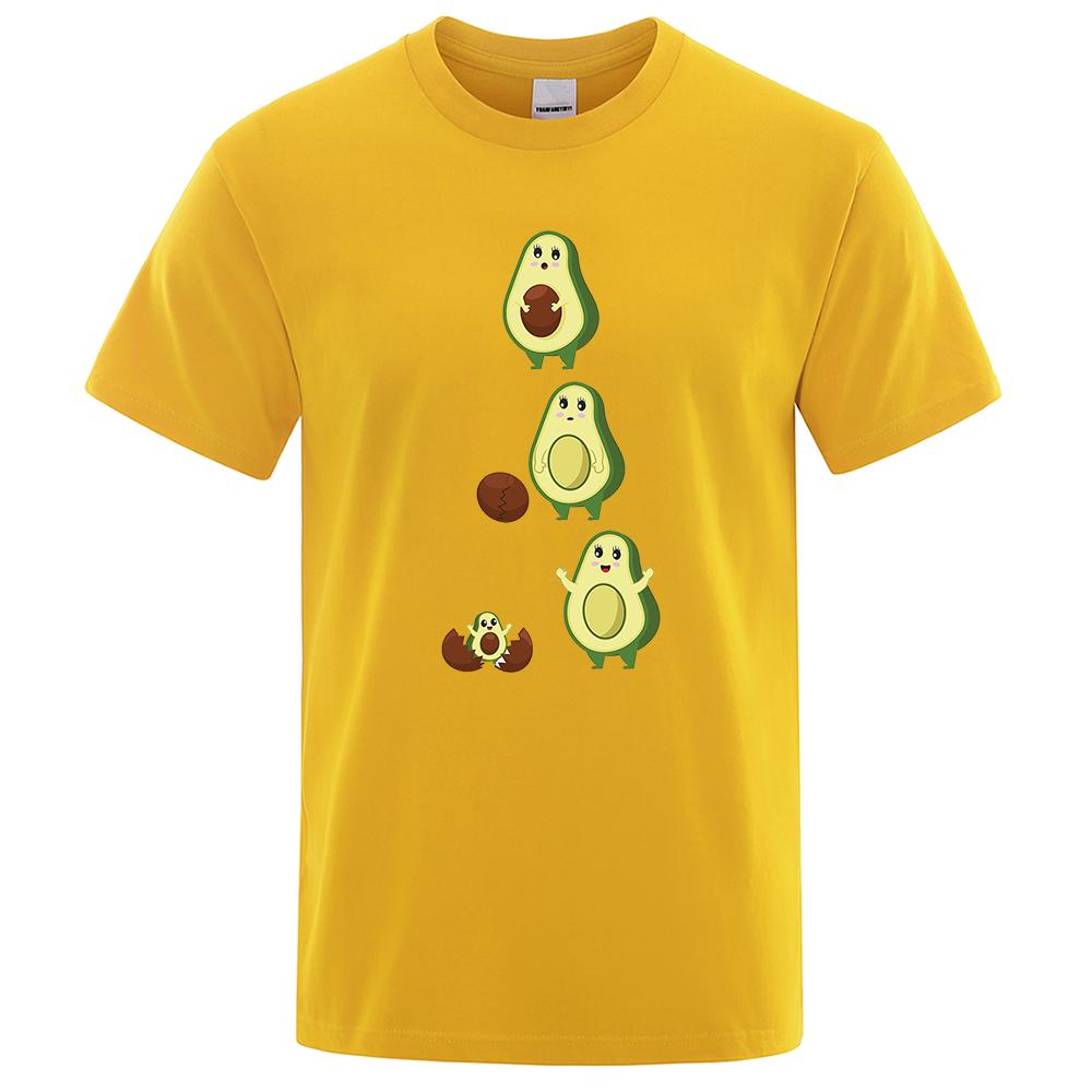 Мультфильм милый авокадо смешной человек одежда свободные футболки дышащие уличные топы узор хлопковая спортивная летняя футболка
