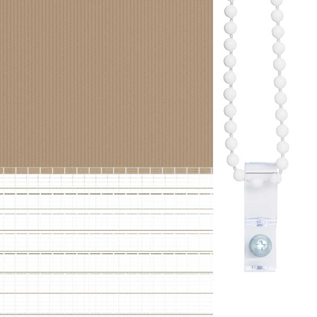 Double Zebra Roller Blind Sand Brown 75 x 230 cm Fabric Width 70.9 cm Polyester