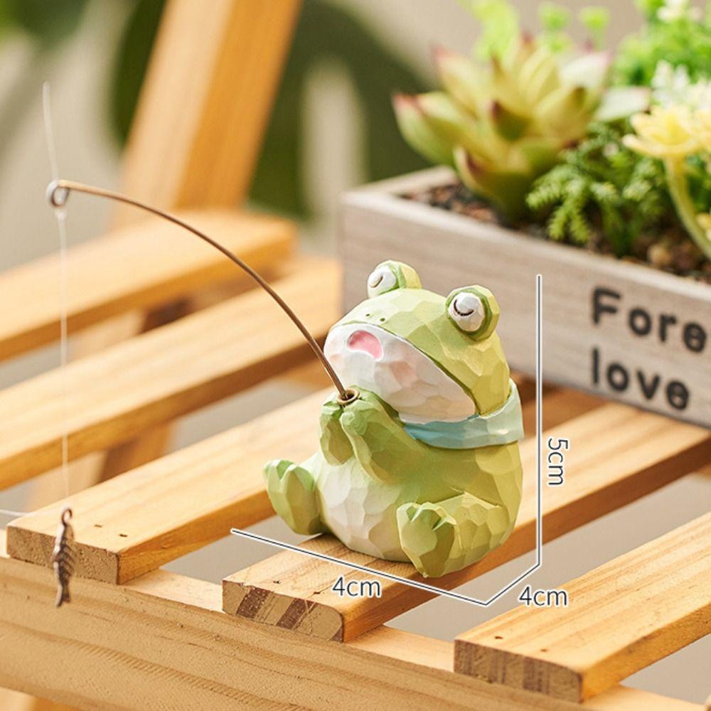 Statue Animal Fishing Ornaments Resin Computer Monitor Decorations Desktop Decorative