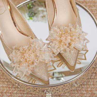 Свадебные туфли хрустальные свадебные туфли женские новые Hexiu основное свадебное платье кожаные туфли на высоком каблуке свадебные туфли остроносые туфли-лодочки женские