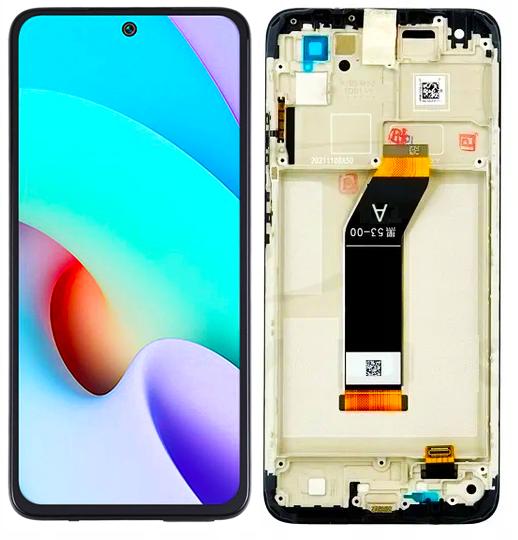 Original Xiaomi Redmi 10 2021 LCD Touchscreen Display Black Frame
