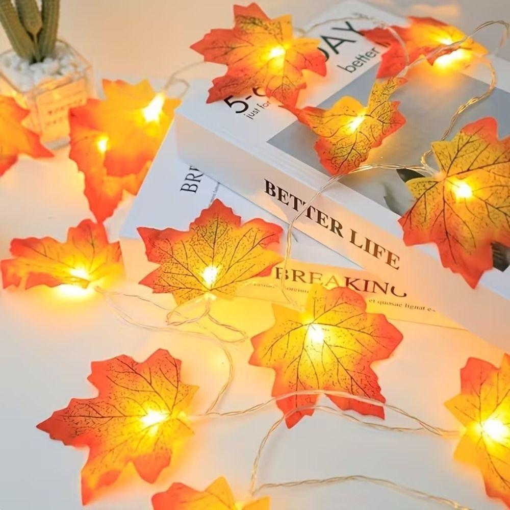 Warm Ambiance Maple Leaf String Lights Red Leaf Design Fall String Lights Decor Home Decor