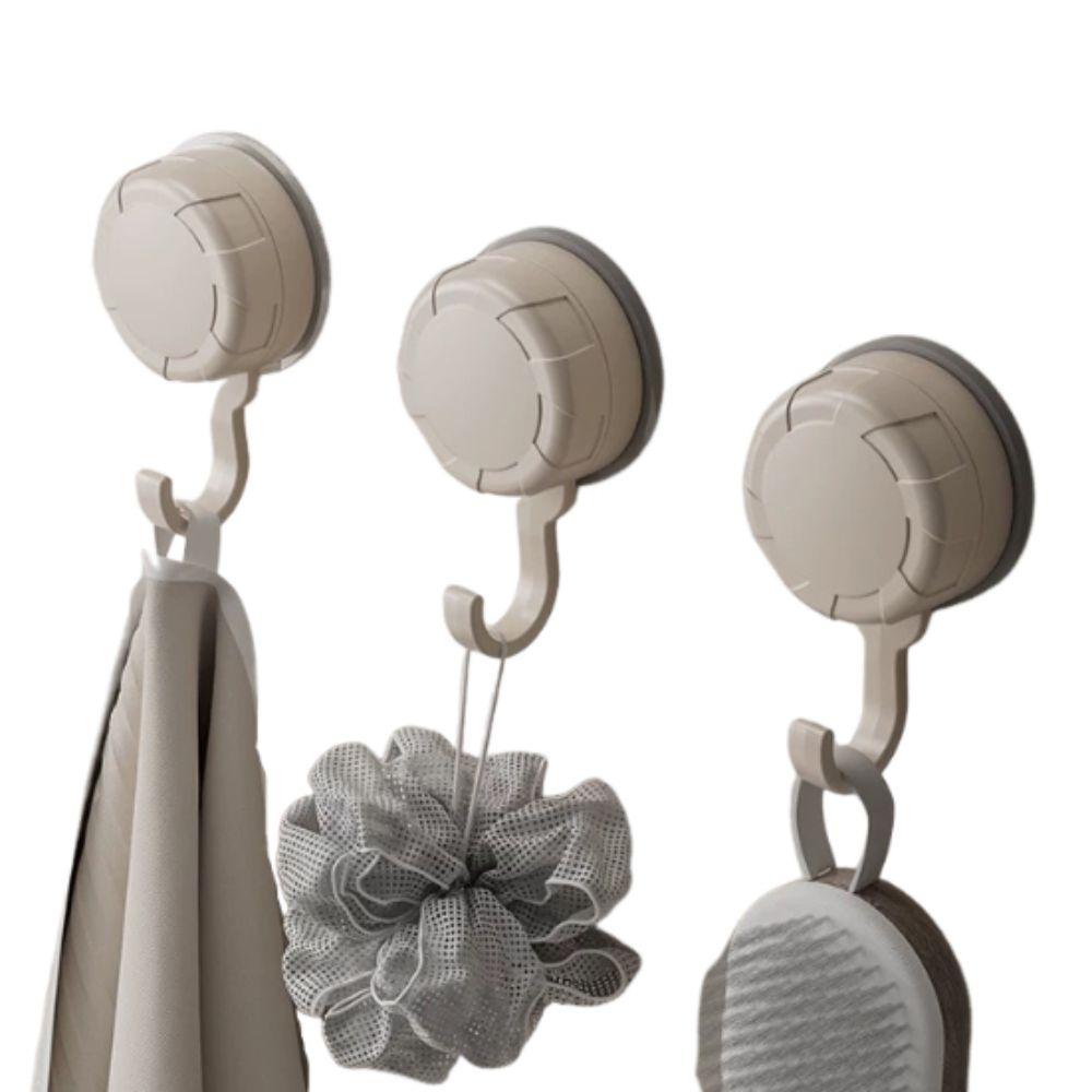 3Pcs Waterproof Nail-free Vacuum Hooks Detachable Bathroom Towel Hooks Suction Cup Hooks Toilet