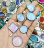 Opalite Gemstone 925 Sterling Silver Plated Handmade 5 PCs Fancy Pendants Jewelry SEN-154