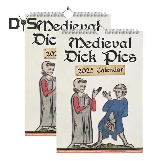 Календарь Medieval Dick Pics 2025 Prank Medieval Dick Wall Calendar Funny Penis Rude Calendar с иллюстрациями для друзей-энтузиастов истории