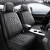 Universal Diamonds Quilted Car Seat Covers Cushion Protectors 2/4/9PCS Premium PU Leather For Sedan SUV All Season Use