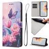 Butterfly Pink Flower PU Leather Wallet Flip Photo Frame Book Case for iPhone Samsung Huawei Honor Xiaomi Redmi Oppo Infinix Tecno Google...