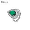 Lindon Classic Copper Alloy Zircon Ring Ladies Jewelry Wedding Promise Party Gift