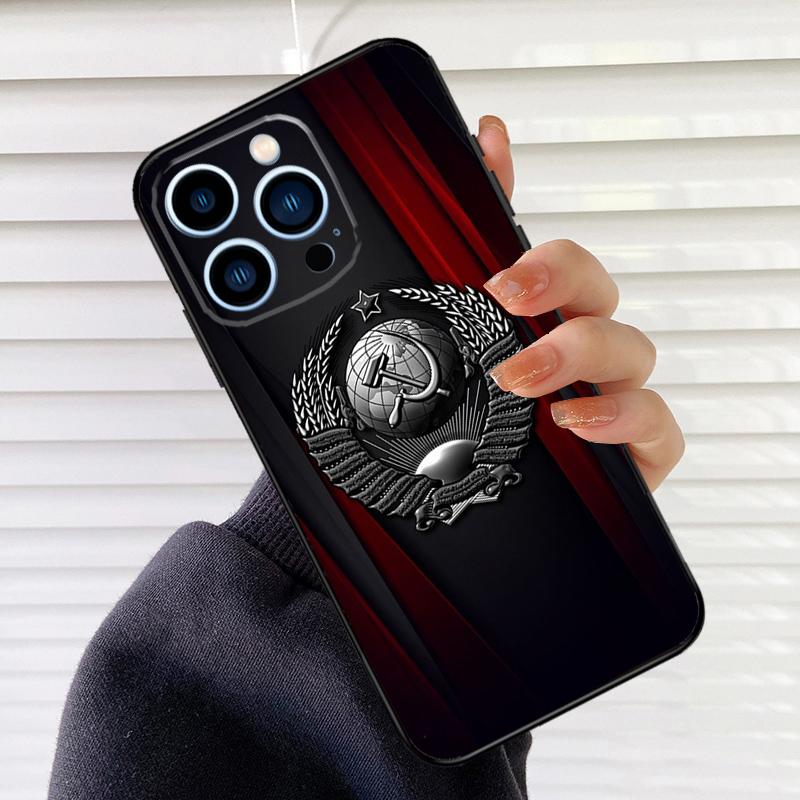 Soviet Union USSR Flag Case For iPhone 16 15 13 14 Pro Max 12 Mini 11 14 Pro Max X XS XR Plus Soft Cover Coque