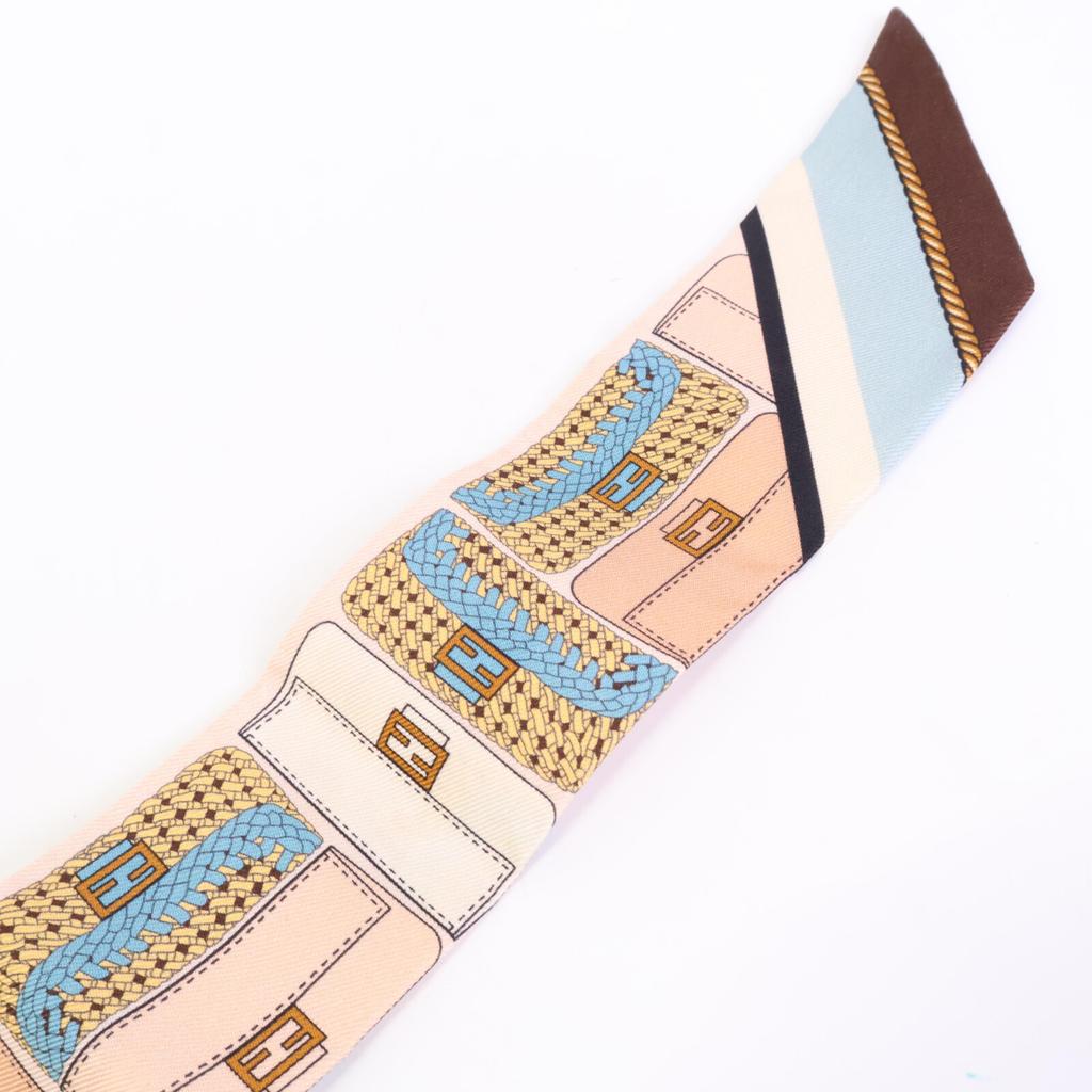 Fendi [Excellent Condition] FXT011ADFNF0TY2 Wrappy Silk Bandeau Scarf Light blueUsed