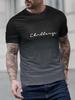 New Summer Casual Men's 3D Printed Gradient Short-sleeved Top Outdoor Sports Men's T-shirt Street Fashion T-shirt Letter Mens Top