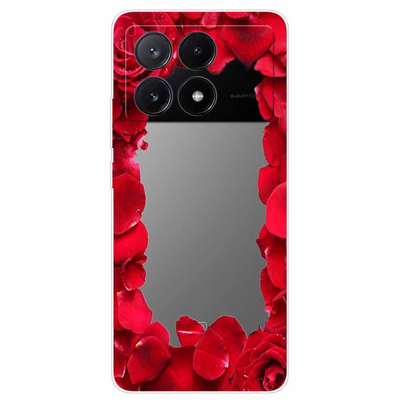 Чехол для Xiaomi Poco X6 Pro Прозрачный Милый Мягкий Силикон ТПУ Чехол для Poco X6 / X6 Pro 5G Чехол для Телефона X 6 X6Pro Прозрачные Чехлы