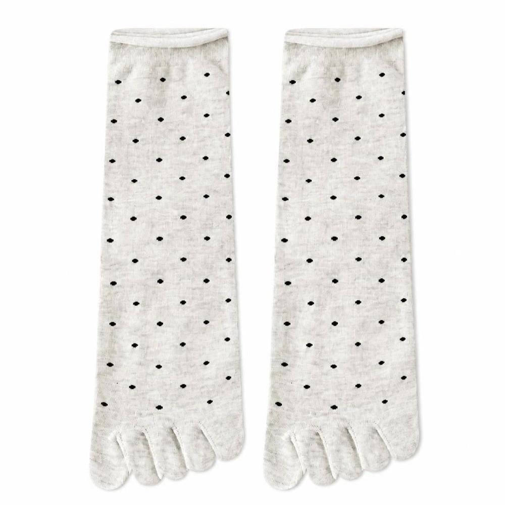 Polka Dots Five Finger Socks Ankle Length Mid Tube Socks New Split Toe Socks Girls