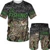 Summer Fashion Mens Pike Fishing 3D All Over Printed Camo T Shirt and Shorts Tracksuit Unisex Casual Sportswear Tees/Shorts/Set