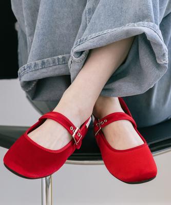 Differshoe Belline Квадратный Mary Jane 5См [Красный]