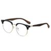 New Blue Light Blocking Glasses Men Women Wood Grain Temples Retro Eyewear Optical Spectacle Eyeglass