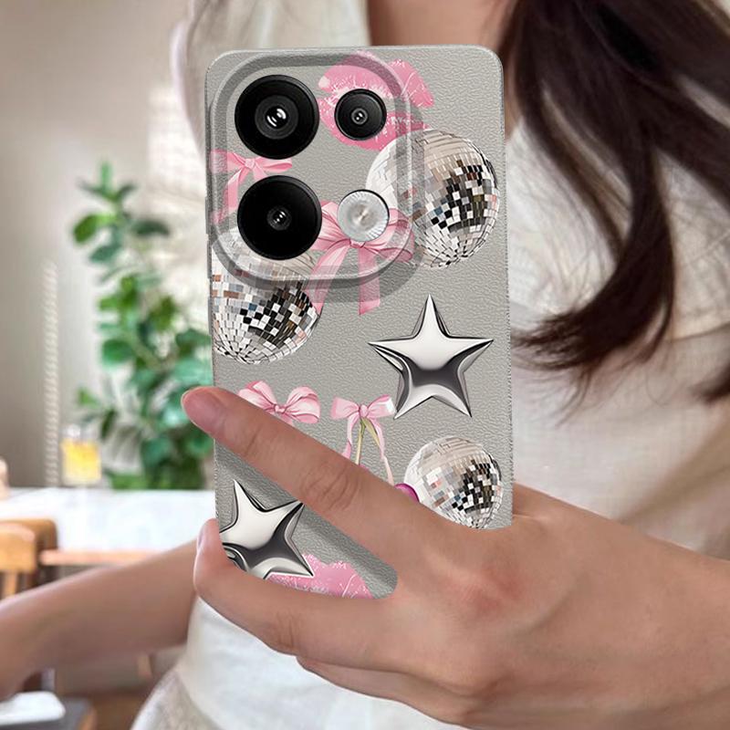 Чехол с узором «Вишневые бантики», «Губы», «Диско-шар» для Xiaomi 14T 13T 11T Pro, силиконовая накладка с текстурой кожи, Funda для Redmi Note 14 13 Pro 4G 5G 12 11