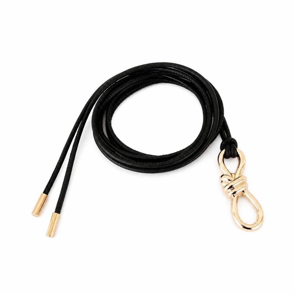 Solid Color Metal Buckle Belt Knotted Decorative Waistband Fashion Waist Chain Women's Accessories