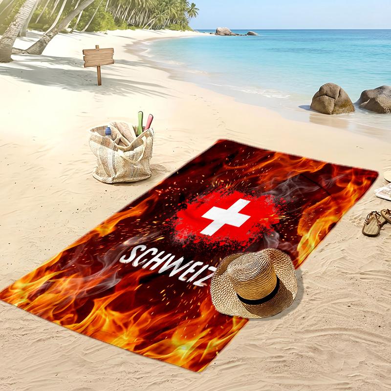 Switzerland football Print Beach Towel Quick Dry Super Absorbent Soft Bath Towel for Swimming Beach Travel Fan Souvenir Gift