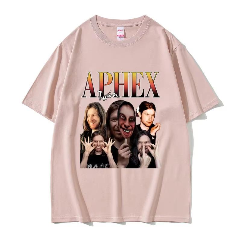 Singer Aphex Twin Graphic Tshirt Unisex Women Fashion Casual T Shirts Unisex Vintage Short Sleeve Male Soft Cotton Tees Streetwear