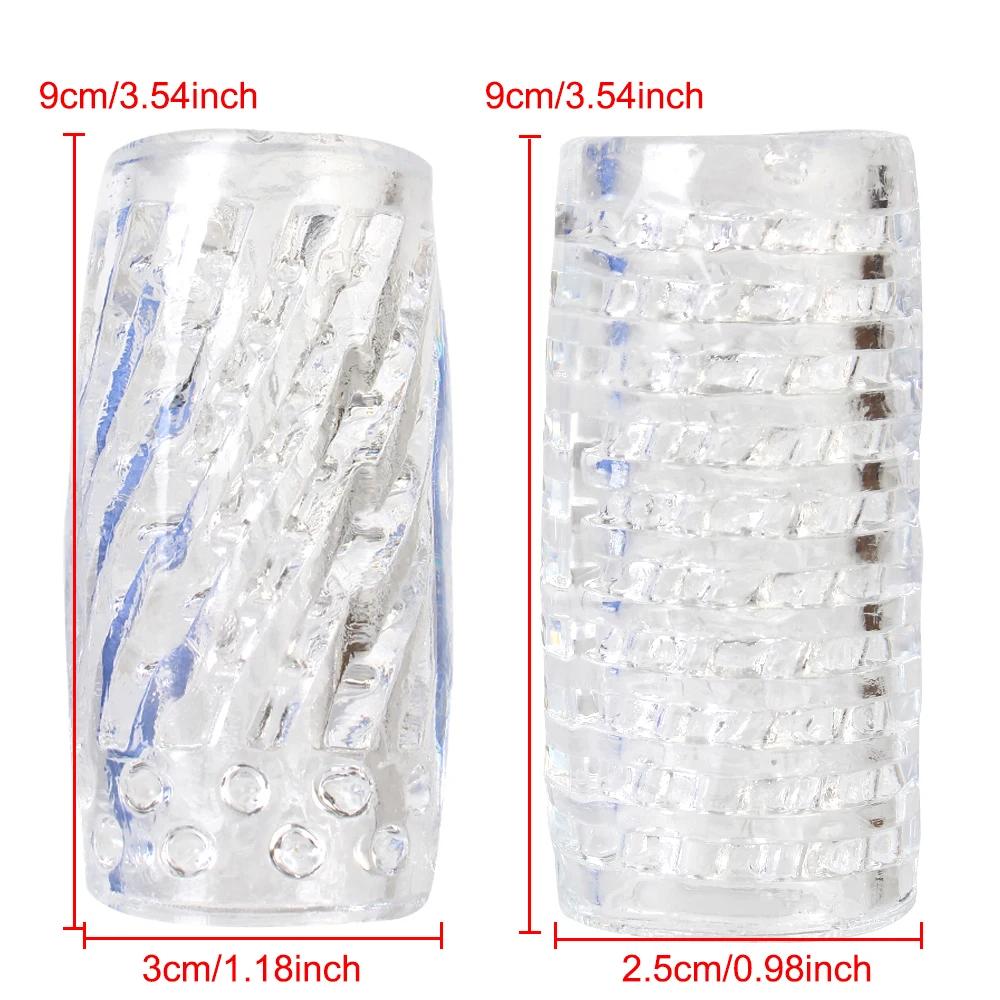 Мужской мастурбатор, вакуумная помпа для пениса, секс-игрушка для мужчин, прозрачная, реалистичная вагина, тренажер для головки пениса, рукав для пениса, упражнение для продления, эротические игрушки