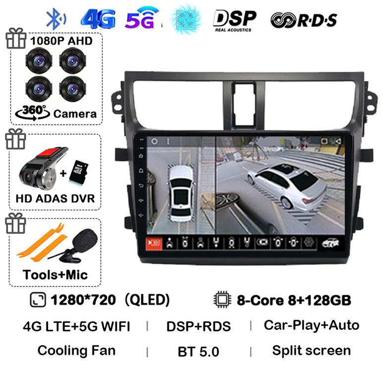 Android 14 Carplay Auto Car Radio For SUZUKI CELERIO/CULTUS 2015 2016 2017 4G WIFI Multimedia Video Player 360 Camera Stereo DSP