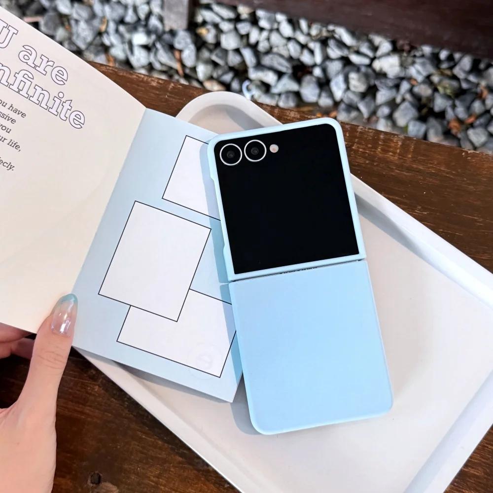 Matte Candy Color Slim Case for Samsung Galaxy Z Flip 7 6 4 3 zflip Pure Color Liquid Silicone Cover for Samsung flip7