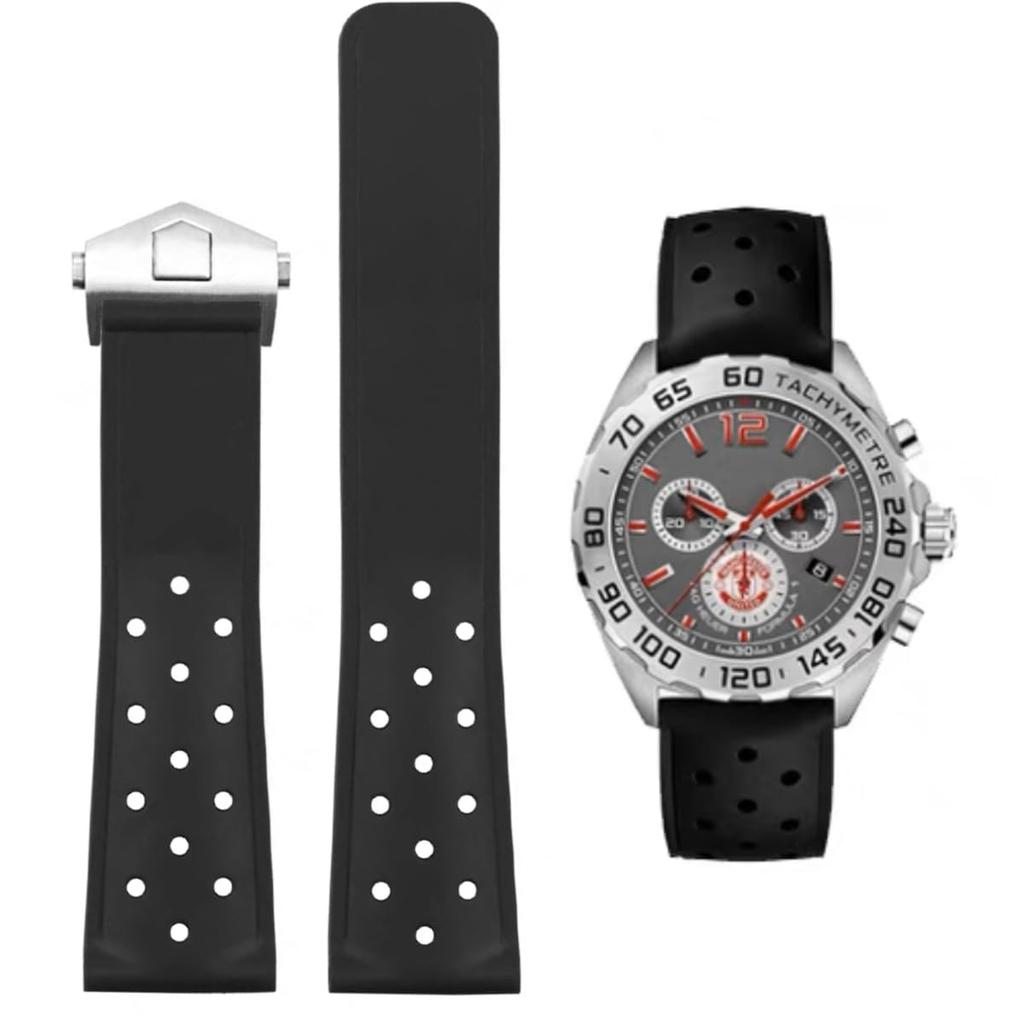 Watch Strap TAG HEUER Silicone Watch Band Watch Band 22mm Soft Silicone Rubber Belt Replacement Strap TAG HEUER Carrera Monaco Series Compatible