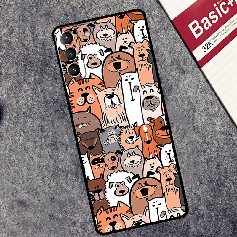 Чехол с рисунком французских бульдогов и биглей для Samsung Galaxy S24 Ultra S23 S22 S20 S21 FE S8 S9 S10 Plus Note 10 20 Ultra