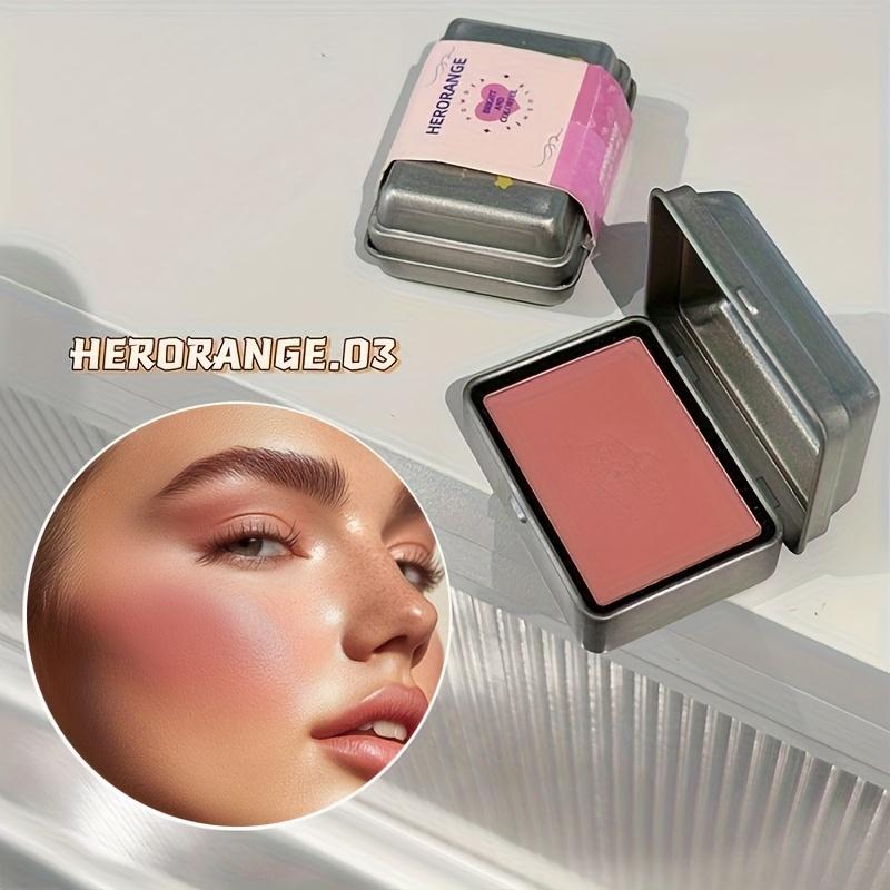 HERORANGE Палетка румян из жестяной коробки, 6 цветов, матовые и с шиммером, низкая пигментация, водостойкая и стойкая, легко наносится