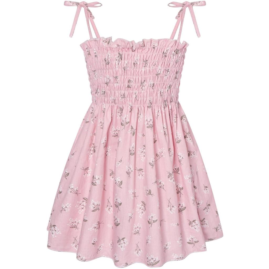 Летнее детское платье, модное тонкое платье-комбинация для девочек, детское платье с цветочным принтом