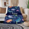 Dinosaur Pattern Customize Your Name Blanket Used For Chair Office Sofa Bed Camping Soft And Warm Giving Friends And Relatives Birthday Graduation