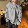 Men High Elastic Neck Solid Long Sleeve Pullovers Casual Loose Autumn Sweatshirts