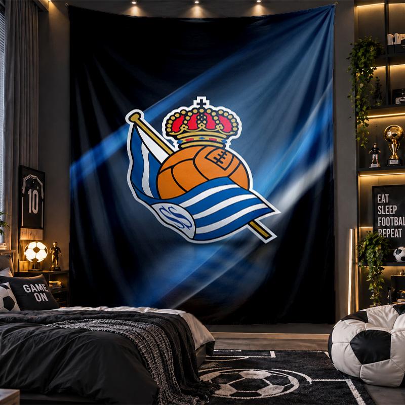 Wall Hanging Tapestry Real Sociedad FC Print Cloth for Living Room Bedroom Home Decor
