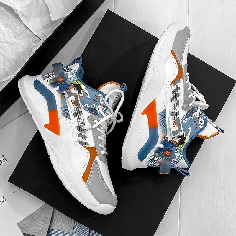 Мужские кроссовки Весенние дышащие баскетбольные кроссовки Уличные нескользящие износостойкие кроссовки для бега Спортивная обувь Повседневная обувь Теннис Мужской