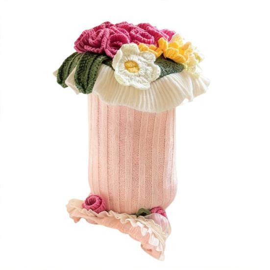 Подушка-букет роз 2-в-1 Декоративная вязаная подушка-плед Машинная стирка Подушка-букет для дивана, софы, кровати День святого Валентина, годовщина