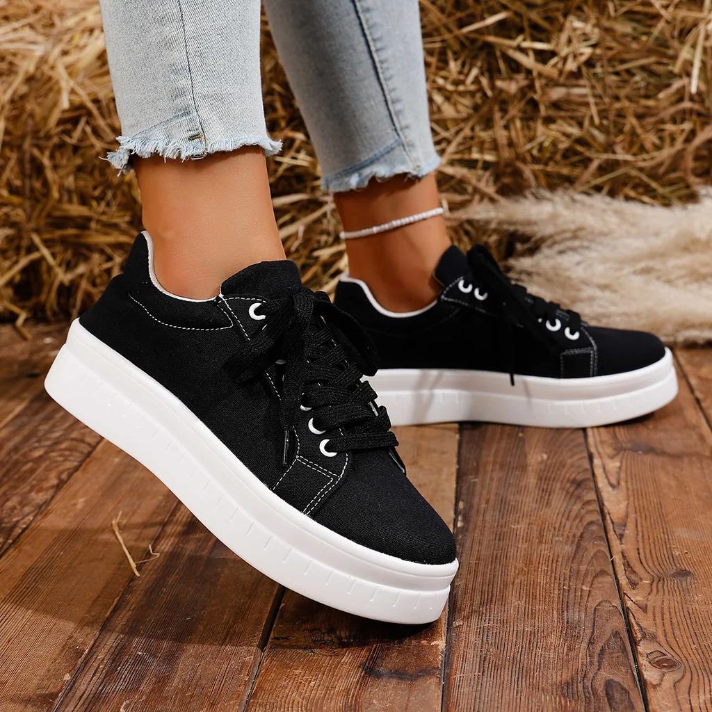 Fashion 2025 Casual Sneakers Flats Vulcanized Shoes Platform WomanSport Shoe Black Designer Comfortable Low Price Plus Size On Offer