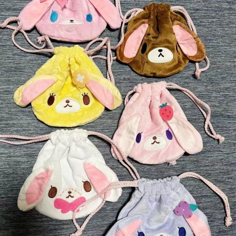 Кавайный мешочек Sugarbunnies с кроликом, косметичка, милый, большой вместимости, на завязках, портативный, для мелочей, для хранения косметики, подарок другу