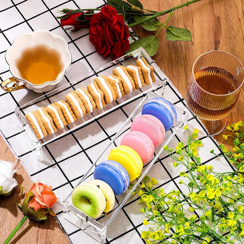 Акриловый прозрачный поднос для крекеров, прямоугольный держатель для крекеров, поднос для печенья, подставки для демонстрации еды, поднос для закусок на вечеринку