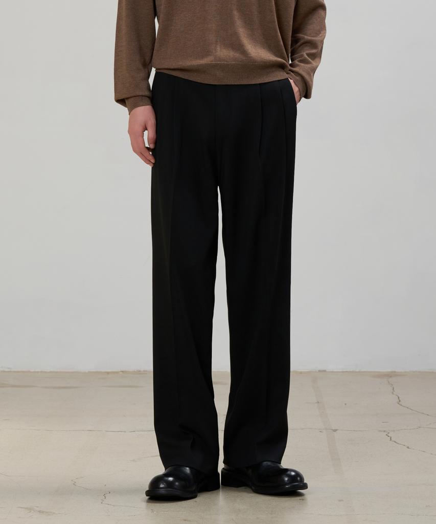 HYOJI Double-Pleat Semi-Wide Slacks (All Seasons, Summer - 8 Colors) (Type B)