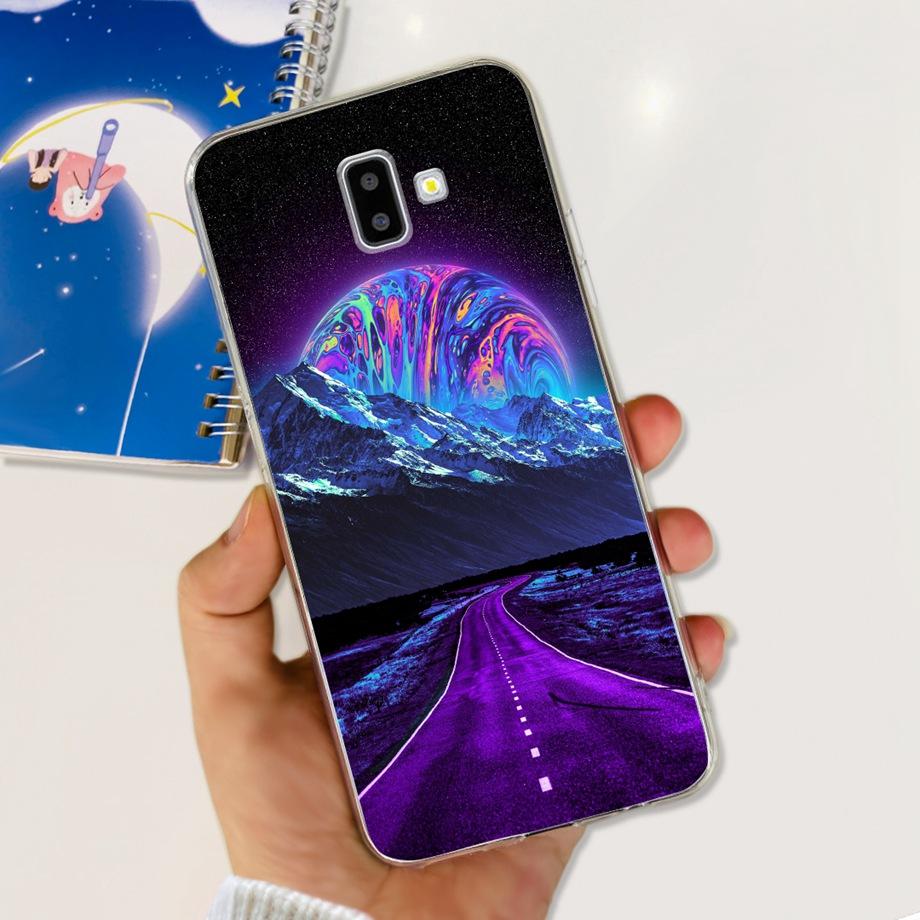 Силиконовый чехол для телефона Samsung Galaxy J4 J6 Plus J8 2018 Масляный цветок Модный Мягкая задняя крышка на Samsung J6 2018 J6+ J610F Чехол