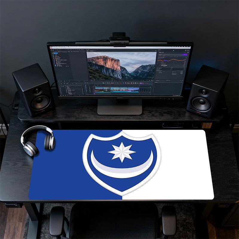 Коврик для мыши Portsmouth FC, Большой игровой коврик для стола, Нескользящий XXL коврик для мыши для ноутбука и планшета, Мини-игровой коврик для ПК со прошитыми краями