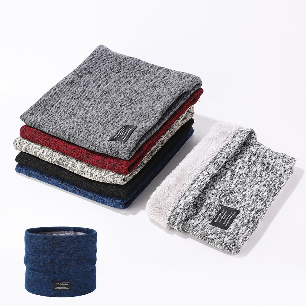 Зимний шарф для мужчин и женщин, вязаный, плюшевый, теплый, шарф-кольцо, маска для лыж, флисовый снуд, шарфы на шею, толстый кашемировый платок