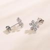 S925 Sterling Silver Christmas Snowflake Stud Earrings with Inlaid Diamonds - Elegant and Stylish for Women