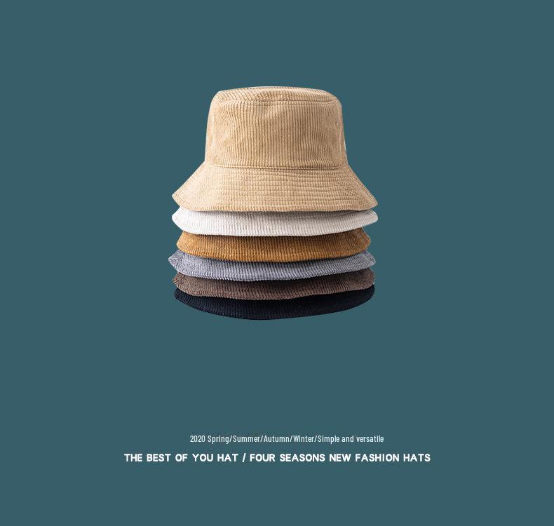 Японская вельветовая панама для женщин — мода на осень и зиму, корейский стиль ретро-досуг