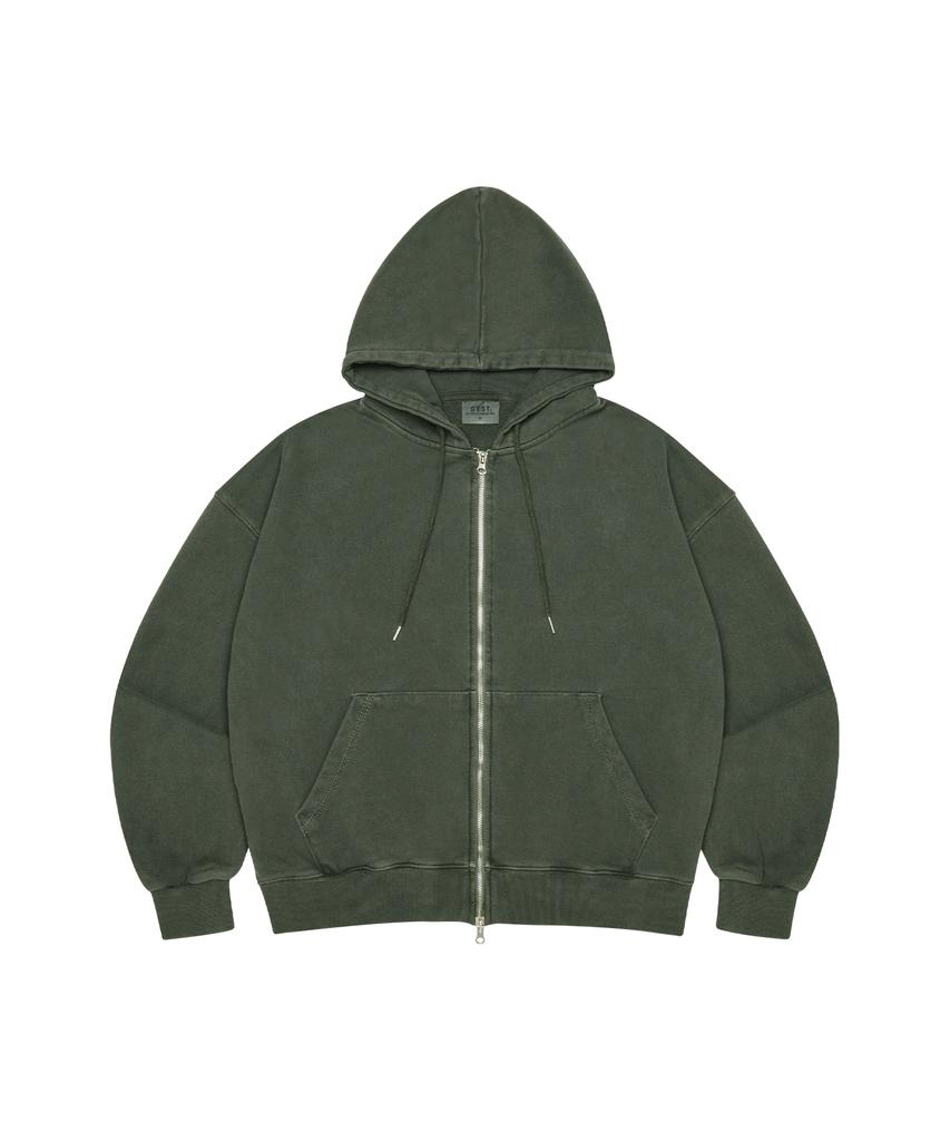 Худи на молнии S'Est Pigment Washed - Хаки