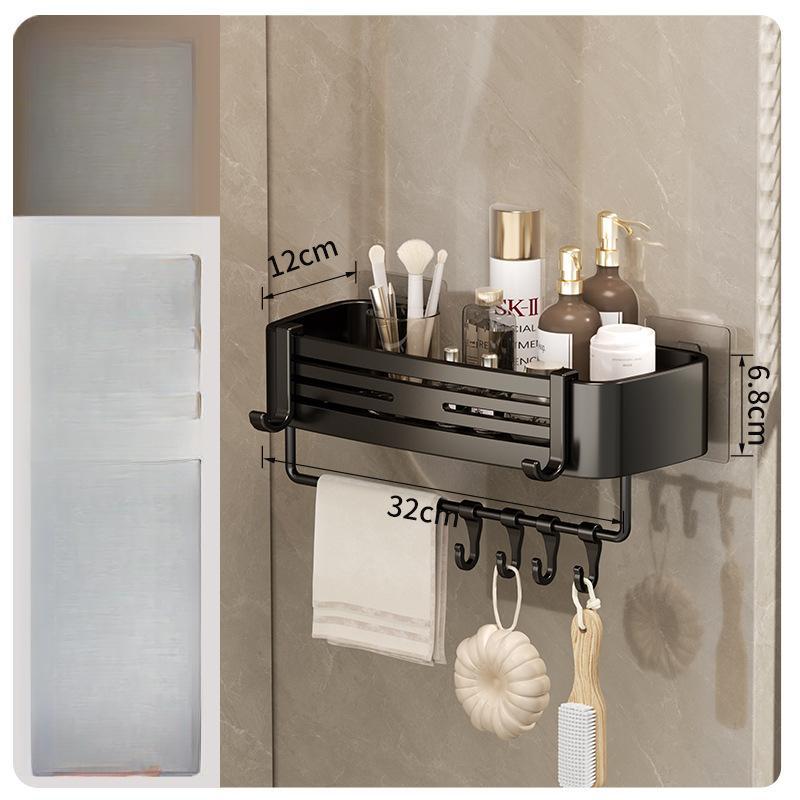 Aluminum Alloy Bathroom Shelves Punch-free Thickened Tripod Wall-mounted Corner Shelf Bathroom Accessories Shower Organizer